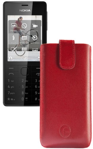 Original Favory Etui Tasche für / Nokia 515 / Leder Etui Handytasche Ledertasche Schutzhülle Case Hülle Lasche mit Rückzugfunktion* in Rot von Favory