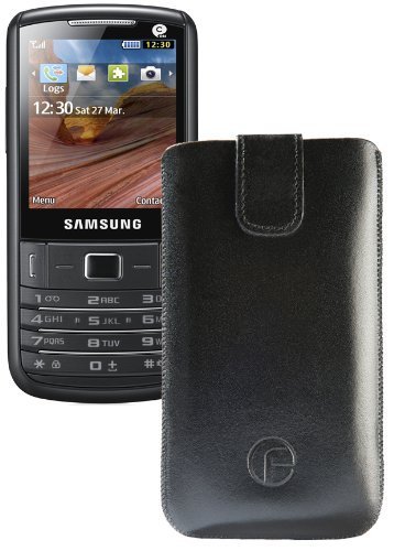 Original Favory Etui Tasche für / Samsung C3780 / Leder Etui Handytasche Ledertasche Schutzhülle Case Hülle Lasche mit Rückzugfunktion* in Schwarz von Favory