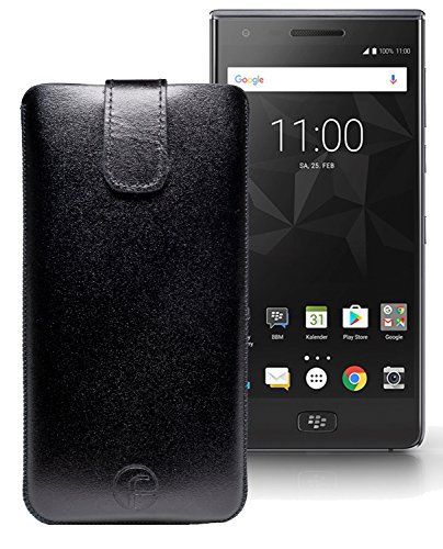 Original Favory Etui Tasche für BlackBerry Motion | Leder Etui Handytasche Ledertasche Schutzhülle Case Hülle Lasche mit Rückzugfunktion* in schwarz von Favory
