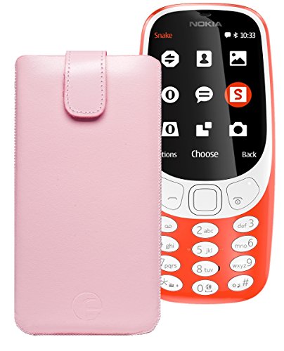 Original Favory Etui Tasche für Nokia 3310 (2017) | Leder Etui Handytasche Ledertasche Schutzhülle Case Hülle Lasche mit Rückzugfunktion* in rosa von Favory