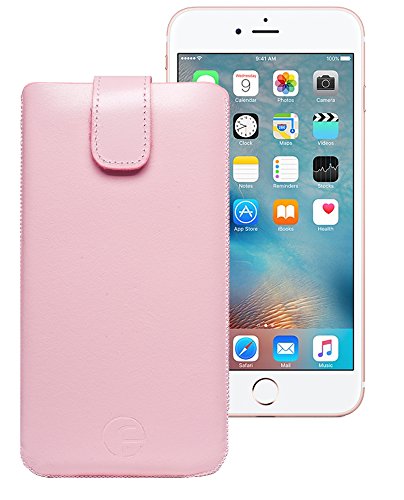 Original Favory Tasche Leder Etui für das iPhone 8 | iPhone 7 | iPhone 6s | ECHT Ledertasche Hülle Schutzhülle (Lasche mit Rückzugfunktion) rosa von Favory