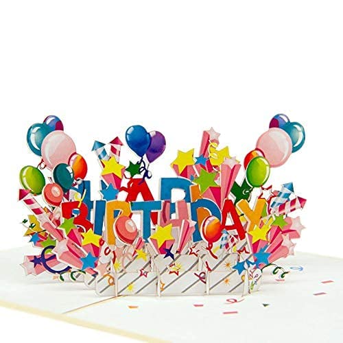 Favour Pop Up® - 3D Glückwunschkarte zum Geburtstag in 3D, ein farbenfrohes „Happy Birthday“, das garantiert Freude bereitet, Format 13x18cm TBX124 von Favour Pop Up