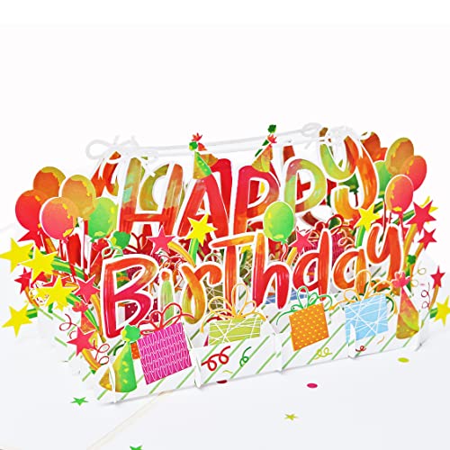 Favour Pop Up® - 3D Glückwunschkarte zum Geburtstag in 3D, ein farbenfrohes „Happy Birthday“, das garantiert Freude bereitet, Format 13x18cm TBX137 von Favour Pop Up