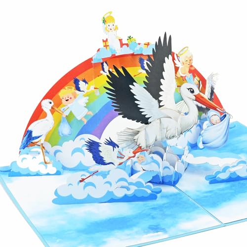 Favour Pop Up® - NEU - 3D Glückwunschkarte zur Geburt eines Jungen. Beim Öffnen ist ein großartiger Überraschungseffekt garantiert. XP964 von Favour Pop Up