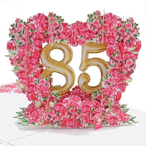 Favour Pop Up® - 3D Glückwunschkarte zum runden 85. Geburtstag mit Cover in Goldfarbe, ideal auch für Geldgeschenk oder Gutschein. TG085 von Favour Pop Up