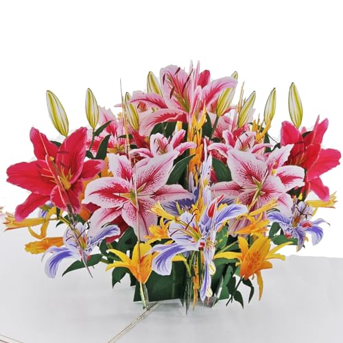 Favour Pop Up® - ein prachtvolles Orchideenbouquet in 3D, zum Geburtstag, zum Jubiläum, auch für Geldgeschenk oder Gutschein. XP924 von Favour Pop Up