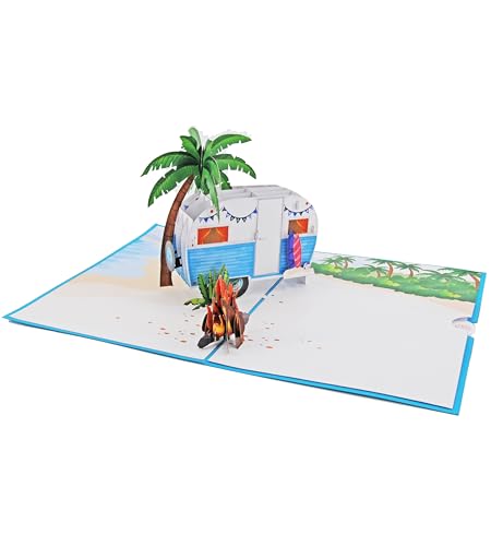 Favour Pop Up® - eine wunderschöne 3D Karte für Campingfreunde und Urlaube, auch für Geldgeschenk oder Gutschein. XP821 von Favour Pop Up