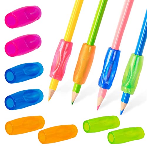 Favson Stift Griffe, 8 Stück Bleistift Griffe, Linkshänder Rechtshänder Bleistift Griffe Bunte Für Kinder Erwachs, Bleistift Griffe Schreibhilfe für Stift Kinder, von Favson