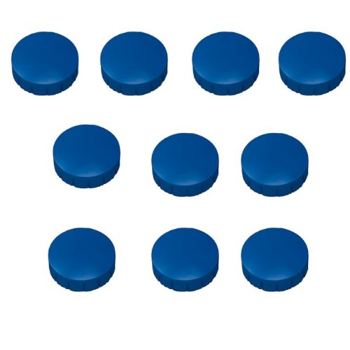 10x Magnete, Blau Ø 24mm, Haftmagnete für Whiteboard, Kühlschrankmagnet, Magnettafel, Magnetwand, Magnet Rund von Faxland