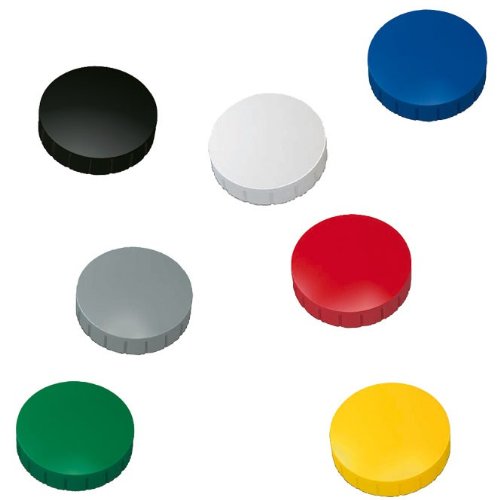 10x Magnete, Farbig sortiert Ø 24mm, Haftmagnete für Whiteboard, Kühlschrankmagnet, Magnettafel, Magnetwand, Magnet Rund von Faxland