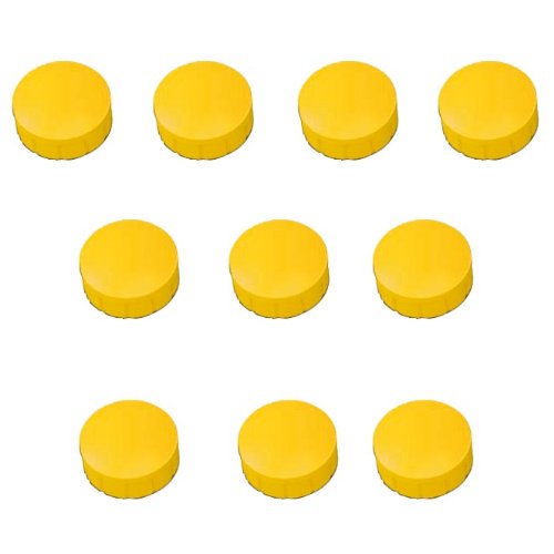10x Magnete, Gelb Ø 24mm, Haftmagnete für Whiteboard, Kühlschrankmagnet, Magnettafel, Magnetwand, Magnet Rund von Faxland