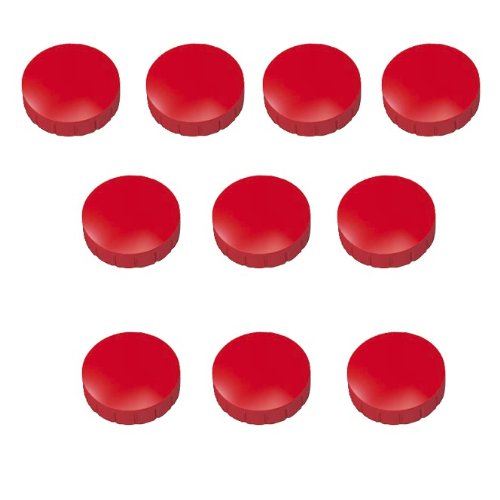 10x Magnete, Rot Ø 24mm, Haftmagnete für Whiteboard, Kühlschrankmagnet, Magnettafel, Magnetwand, Magnet Rund von Faxland
