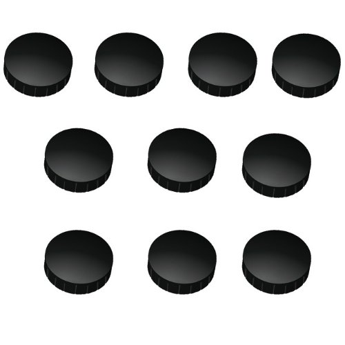 10x Magnete, Schwarz Ø 24mm, Haftmagnete für Whiteboard, Kühlschrankmagnet, Magnettafel, Magnetwand, Magnet Rund von Faxland