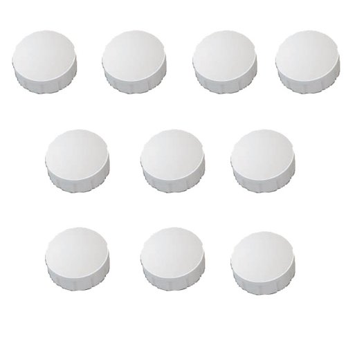 10x Magnete, Weiß Ø 24mm, Haftmagnete für Whiteboard, Kühlschrankmagnet, Magnettafel, Magnetwand, Magnet Rund von Faxland