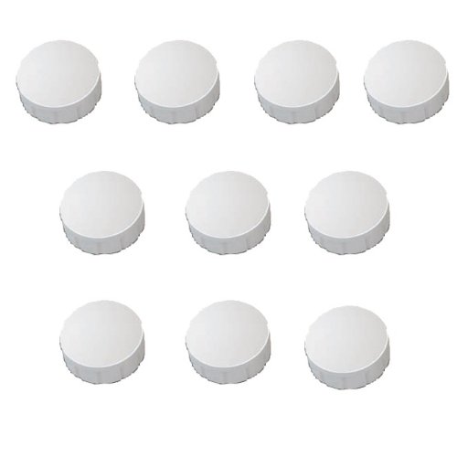 30x Magnete 7 Farben zur Auswahl, Ø 15, 20, 24 mm, Haftmagnete für Whiteboard, Kühlschrank, Magnettafel, Magnetset weiss, Weiss von Faxland