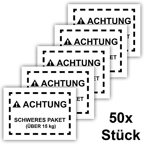 50x Schweres Paket Aufkleber, Groß 15x10cm, Kennzeichnung schwerer Pakete für Versand an Amazon FBA, 50 Stück von Faxland