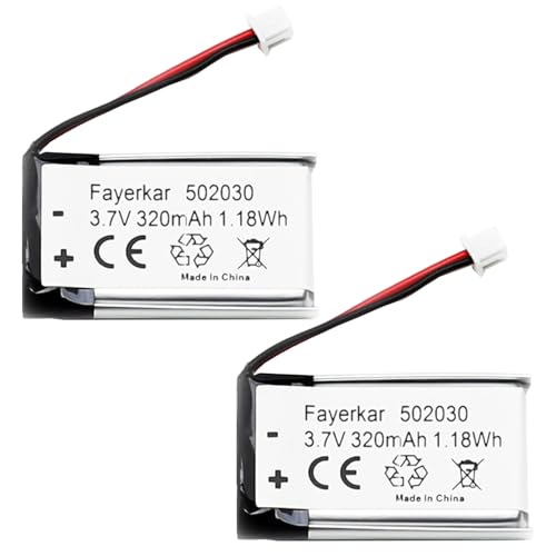 Fayerkar 3.7V 310mAh 502030 Akku für VXI BlueParrott B250-XT Bluetooth Headset Akku Ersatz Dash Cam Nextbase Dash Cam 402G 412GW 512G Cobra 840 Schlüsselanhänger Cam 808 Kleine Kamera C3, C11 16 von Fayerkar