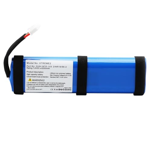 Fayerkar Akku 7.4V 5200mAh Ersatzakku 2INR19/66-2 SUN-INTE-103 für JBL Xtreme 2 Lautsprecher Spieluhr von Fayerkar