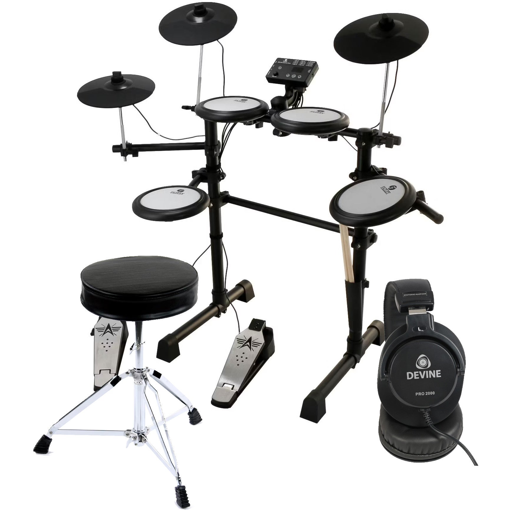 Fazley DDK-020 Electronic Drum Kit Starter Pack with Drum Throne and Headphones Fazley DDK-020 Electronic Drum Kit Starter Pack with Drum Throne and Headphones von Fazley