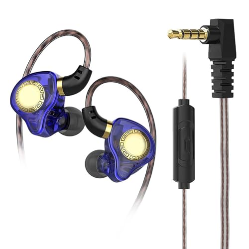 Fazvncv Sport-Kopfhörer, 11 mm PET-Membran, hohe Auflösung, 3,5 mm schnurgebundene Headsets mit 360°-Surround-Sound, für Laufen und Fitnessstudio von Fazvncv