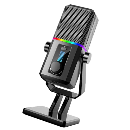 Fazvncv USB-Mikrofon, unidirektionales Mikrofon, Ein-Knopf-Soundsteuerung, Mikrofon für Laptops mit coolem LED-Licht Fazvncv USB-Mikrofon, unidirektionales Mikrofon, Ein-Knopf-Soundsteuerung, Mikrofon für Laptops mit coolem LED-Licht von Fazvncv