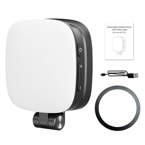 Magnetisches Selfie-Licht, faltbares cooles Gadget mit Spiegel, 5-stufige Helligkeitsregelung, tragbares Fotografie- und Videokonferenzzubehör für Make-up und Live-Streaming, Weiß Magnetisches Selfie-Licht, faltbares cooles Gadget mit Spiegel, 5-stufige Helligkeitsregelung, tragbares Fotografie- und Videokonferenzzubehör für Make-up und Live-Streaming, Weiß von Fbinys