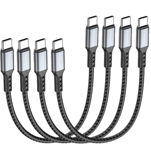 Fbokunma 0,3 m USB C Ladekabel, 4 Pack Kurzes USB C auf USB C Kabel Geflochtenes Schnellladekabel USB C Kabel Kompatibel mit iPhone 16 15 Pro Max, Kurzes USB C auf C Kabel 12 Zoll von Fbokunma