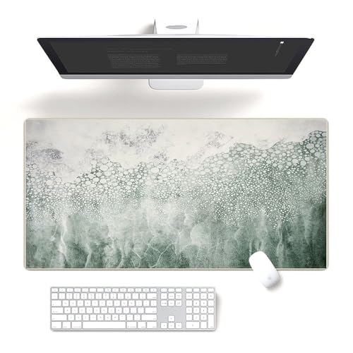 Fchen Schreibtischunterlage mit abstraktem Strandmotiv und sandigem strukturiertem Design, 40 x 80 cm, rutschfestes, langlebiges Mauspad, genähter Rand, schmutzabweisend, Tastaturmatte für Büro von Fchen art