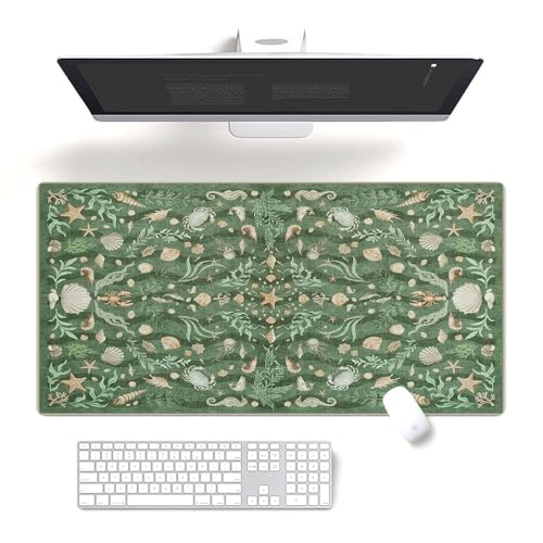 Fchen art Schreibtischunterlage mit Meeresmotiven, Muschel, Hummer, Seestern und Seetang, 40 x 80 cm, rutschfeste, langlebige Computerunterlage, genähter Rand, schmutzabweisende Oberfläche für Maus Fchen art Schreibtischunterlage mit Meeresmotiven, Muschel, Hummer, Seestern und Seetang, 40 x 80 cm, rutschfeste, langlebige Computerunterlage, genähter Rand, schmutzabweisende Oberfläche für Maus von Fchen art