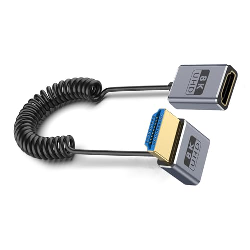 Fcnjsao 8K 60 Hz Video Cord 2.1 Version Coiled Video Line Mit Geradem/links/rechts/nach Oben/unten Für Projektorbildschirme Optional Für Projektorbildschirme von Fcnjsao