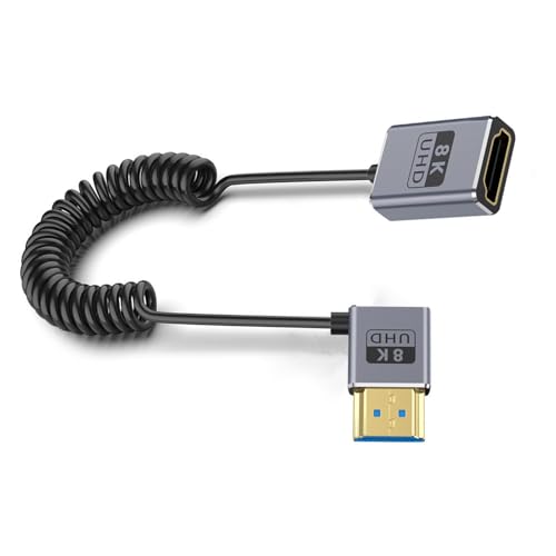 Fcnjsao 8K 60 Hz Video Cord 2.1 Version Coiled Video Line Mit Geradem/links/rechts/nach Oben/unten Für Projektorbildschirme Optional Für Projektorbildschirme von Fcnjsao