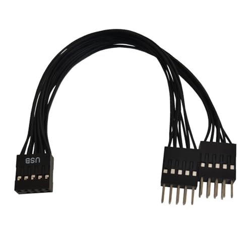 Fcnjsao Mainboard 9Pin USB2.0 Header Erweiterungsadapter USB2.0 Weiblicher To2 Männlicher Splitter Fcnjsao Mainboard 9Pin USB2.0 Header Erweiterungsadapter USB2.0 Weiblicher To2 Männlicher Splitter von Fcnjsao