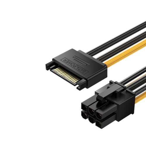 Fcnjsao SATA15Pin Auf 6Pin Stromkabel Für Grafikkarte Netzteilkabel Stabile Stromversorgung Schwer Entflammbare PVC Beschichtung von Fcnjsao