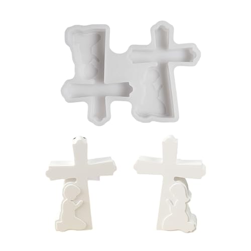 Silikonform Erzeugt Detaillierte Gebetsjunge Und Mädchen Kreuzt Figurenstatuen Für Epoxidharzkerzen Handwerk Macht von Fcnjsao