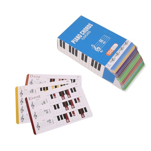 Fcuajdkq Klavierakkorde, Klavierakkorde-Tabelle, Lernkarten für 120 Akkorde, Unterhaltsame Lernkarten für Klavier, Musiklerner Fcuajdkq Klavierakkorde, Klavierakkorde-Tabelle, Lernkarten für 120 Akkorde, Unterhaltsame Lernkarten für Klavier, Musiklerner von Fcuajdkq