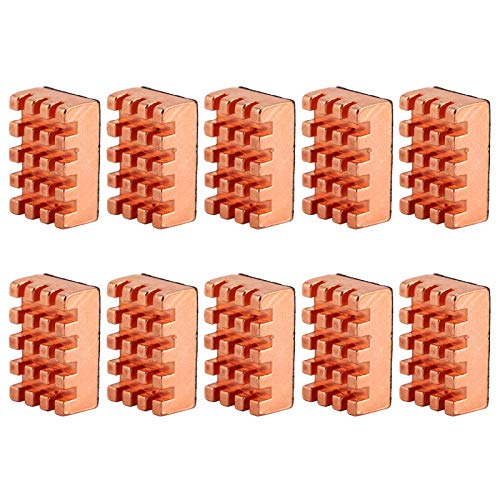 Fdit 10X Kupfer VGA RAM Kühlkörper, 15x10x5mm Kühler Kühlkörper für , VGA RAM, IC Chips, Mosfet SCR (mit Wärmeleitpads) von Fdit