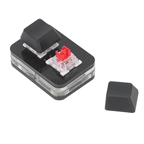 Fdit 2-Tasten-Tastatur, Tastenfeld, Tasten, Tastatur, USB-Spiele, Rot, für Mini-Basisschalter (Black) von Fdit