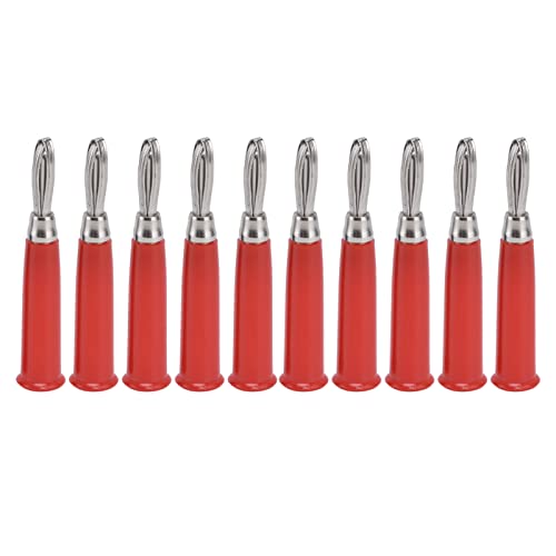 Fdit 4 Mm Kupfer Bananenanschluss 20 PCs Set Schweißverbindung für Lautsprecher, Multimeter -Sonden - ABS (Rot) von Fdit