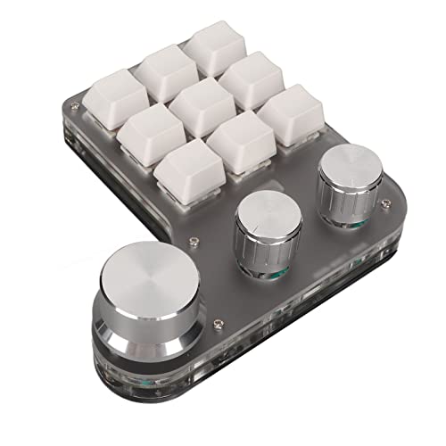 Fdit -Gaming-Tastatur, Benutzerdefinierte -Tastatur mit RGB-Hintergrundbeleuchtung, Programmierbare 3 Tasten, Austauschbarer Schalter, Weit Verbreitet für Spiele (Weiss) von Fdit