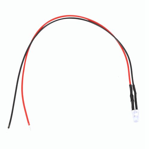Fdit Hochwertige 10pcs 12 V 5 Mm LED LED LEIDE DIODES Multicolor -Kabel 20 Cm 0,06W für Flexible Verwendung (#1) von Fdit