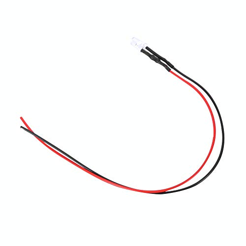Fdit Hochwertige 10pcs 12 V 5 Mm LED LED LEIDE DIODES Multicolor -Kabel 20 Cm 0,06W für Flexible Verwendung (#3) von Fdit