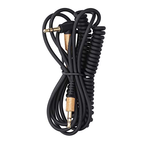 Fdit Kopfhörer-Audiokabel Stecker zu Stecker AUX Spiralkabel-Headset 3,5-mm-Audio-Federkabelersatz für Marshall-Headset von Fdit