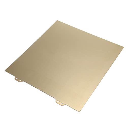 Fdit PEI-Stahlplatte, Flexible, Leicht zu Entfernende Goldene 3D-Drucker-Bauplatte, Einfache Bedienung, Hitzebeständigkeit Zum Drucken (Stahlplatte) von Fdit