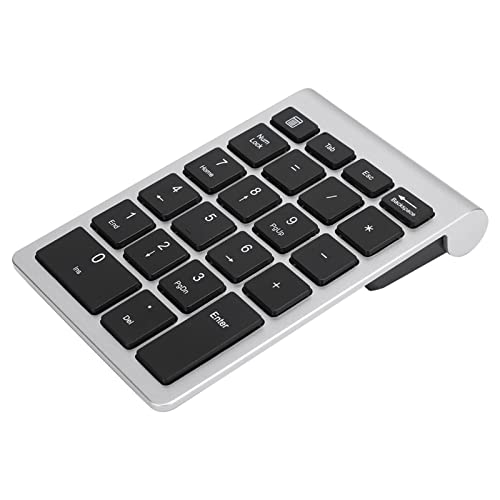 Fdit RF304 22 Tasten Ziffernblock USB 2.4G Wireless -Tastatur mit Empfänger, für Eisengrau/80 Stunden (Silber Schwarz) von Fdit