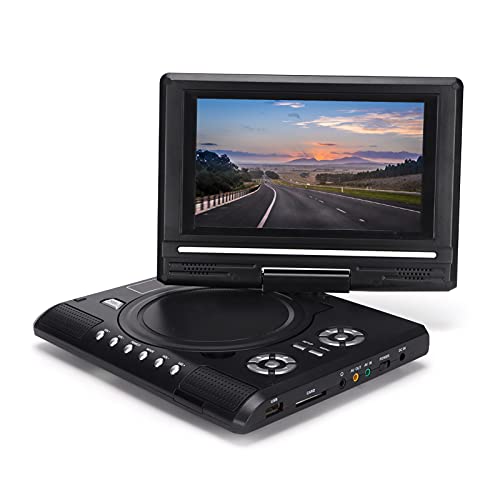 Fdit Tragbarer 6,8-Zoll- / 8,5-Zoll-DVD-Player mit Großem HD-LCD-Bildschirm, 270° Schwenkbarer Mobiler DVD-Player mit Fernbedienung und Gamepad, Unterstützt Analoge TV-Funktion, PAL, NTSC(8,5") von Fdit