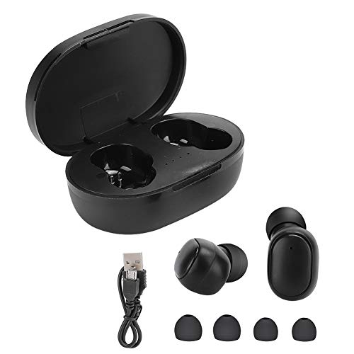 Fdit True Wireless-Ohrhörer, Wireless-Kopfhörer mit Ladetasche, Bluetooth 5.0 und Stereo-Sound, 2,5-Stunden-Kopfhörer mit Spielzeit und Geräuschunterdrückung (schwarz) von Fdit