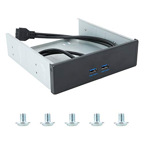 Fdit USB 3.0-Frontpanel-Hub, 20-polige Bis 2-polige USB-Hub-Übertragungsgeschwindigkeit Bis zu 5 Gbit/S, 5,25-Zoll-Diskettenschacht, Laufwerksfreier Interner USB 3-Header-Erweiterung von Fdit