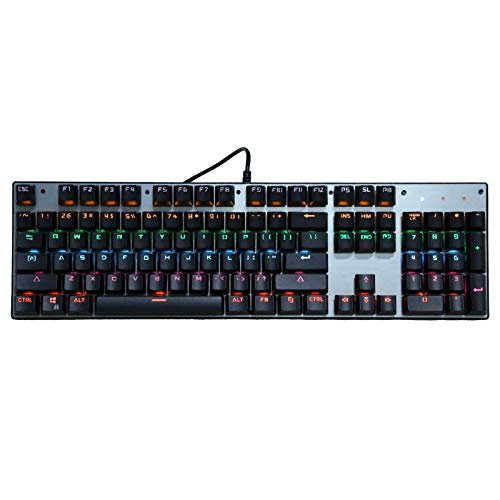 Mechanische Gaming Tastatur, 104 Tasten RGB-beleuchtete mechanische Feel Gaming Tastatur mit Hintergrundbeleuchtung und 26 Tasten Konfliktfrei für Spieler, 9 Dimmmodi von Fdit