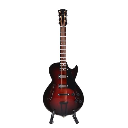 Miniatur-Gitarren-Replik mit Stand und Fall, Perfektes Weihnachts-und Geburtstags für oder Musiker Freunde (14cm-Modell) von Fdit