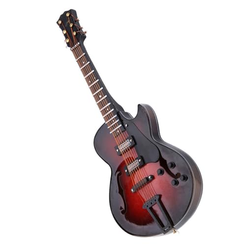 Miniatur-Gitarren-Replik mit Stand und Fall, Perfektes Weihnachts-und Geburtstags für oder Musiker Freunde (18cm-Modell) von Fdit